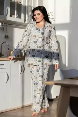 Фланева піжама жіноча XXL+ П950 Звірі