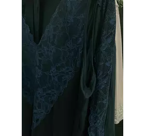 Комплект нічна сорочка та халат з віскози Кс1220н Синій