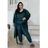 Комплект халат та піжама брючна XXL Кб1580 Темно-зелений